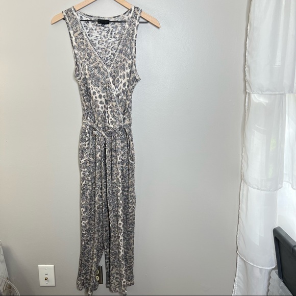 Bobeau JORDYN RIBBED KNIT JUMPSUIT leopard print size medium - Picture 6 of 14